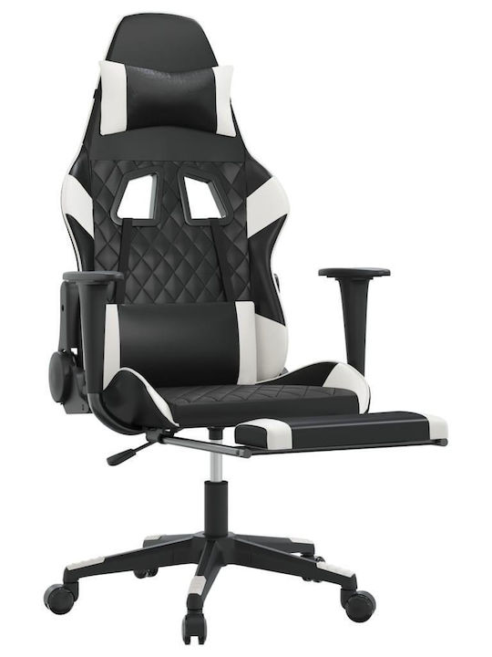 vidaXL 3143769 Gaming Stuhl mit Fußstütze Black / White