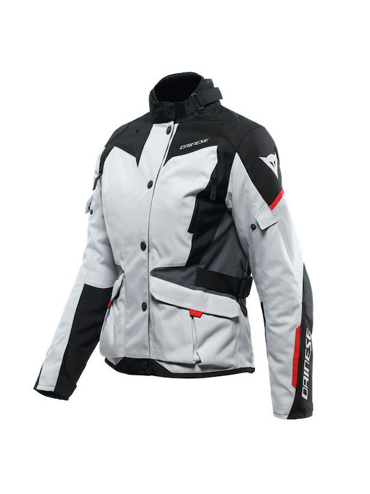 Dainese Tempest 3 D-Dry Lady Winter Women's Motorcycle Jacket Cordura Waterproof Gray/Black/Lava Red