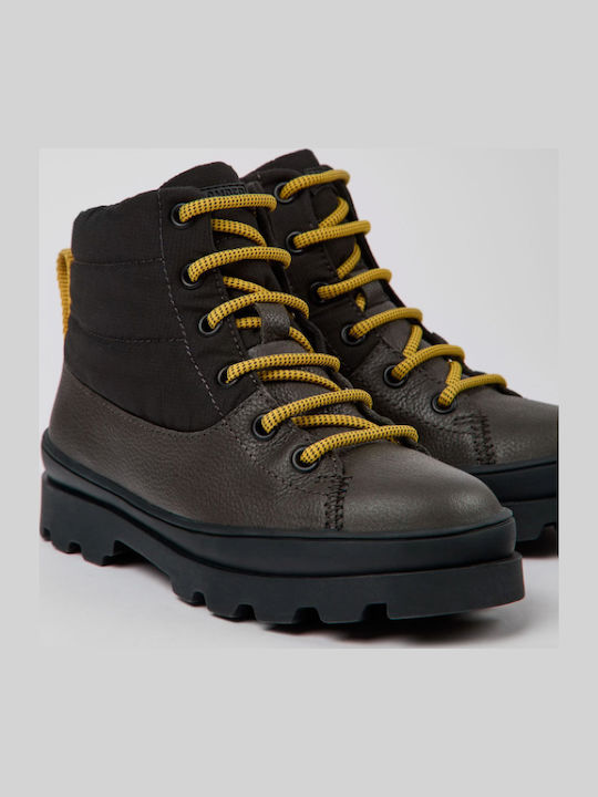 Brutus Anatomical Leather Kids Boots with Laces Gray