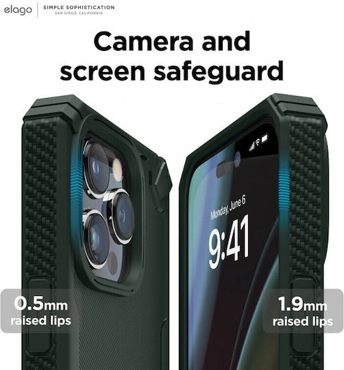Elago Armor Back Cover Silicone Dark Green (iPhone 14 Pro)