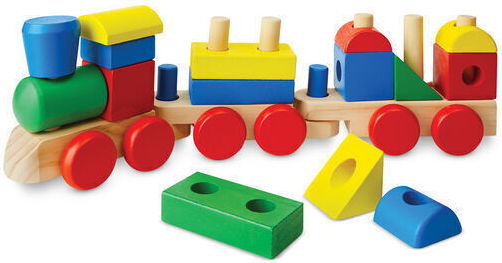Melissa & Doug Bausteine Zug mit Bausteinen Holz