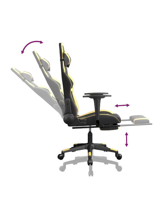 vidaXL 345436 Artificial Leather Gaming Chair with Footrest Black / Gold
