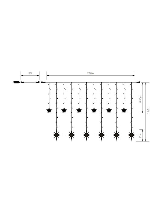 138 Lights LED 2.5m. x 100cm Warm White type Curtain