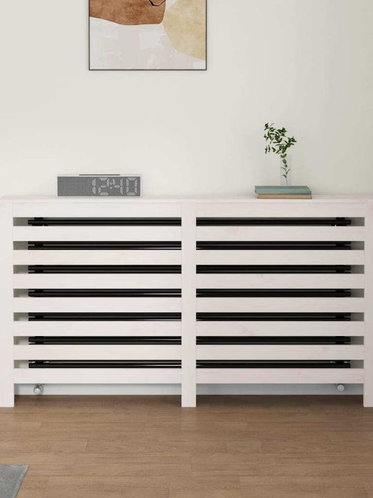 vidaXL Husă Pentru Radiator Din Lemn Masiv Alb 153x19x84cm