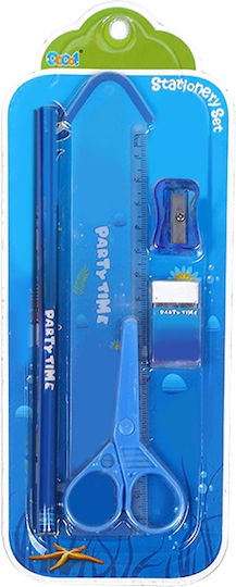 Justnote Haie Kinder Schreibwarenset mit Bleistift, Spitzer und Radiergummi 5Stück