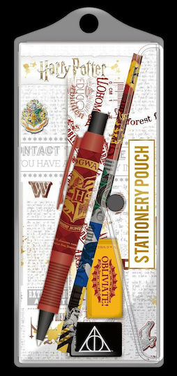 Blue Sky Studios Harry Potter Stationery Pouch with Pencil, Pen, Eraser, Sharpener, and Ruler Kids Stationery Set with Sharpener, Eraser, Pen and Ruler