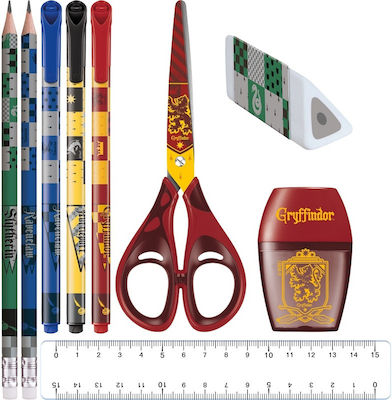 Maped Harry Potter Kids Stationery Set with Pencil, Sharpener, Eraser, Ruler and Pencil Case 10pcs