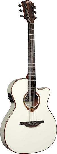 Lag Semi-Acoustic Guitar T118ASCE Cutaway White