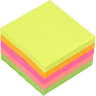 Sticki Neon Post-it Notes Pad Cube 320 Sheets Multicolour 7.5x7.5cm