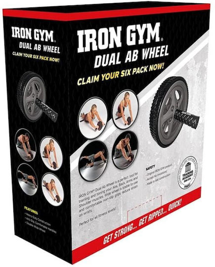 Iron Gym IRG049 Ρόδα Κοιλιακών Μαύρη με Αντιολισθητικές Λαβές
