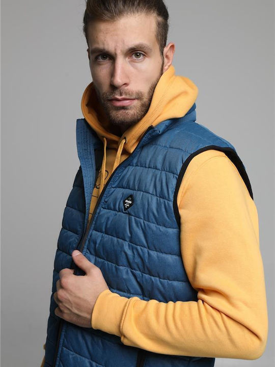 Sleeveless Jacket Puffer Blue