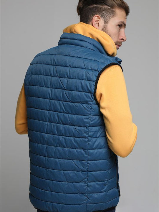Sleeveless Jacket Puffer Blue