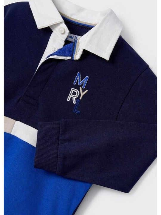 Mayoral Kids Polo Long Sleeve Blue