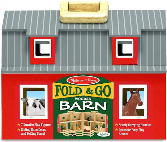 Melissa & Doug Fold & Go Barn Wooden Dollhouse