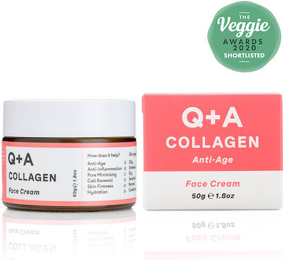 Q+A Natural Skincare Αnti-aging & Blemishes Day Cream Suitable for All Skin Types with Collagen 50gr