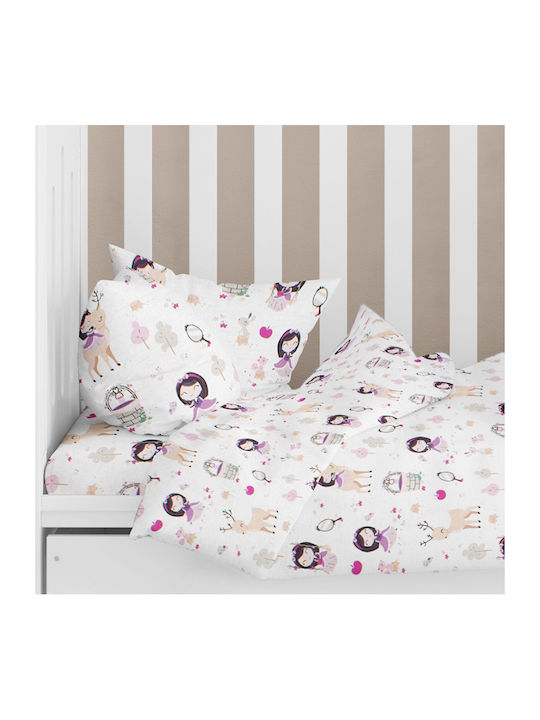 Dimcol Lily Deer Față de pernă pentru bebeluși din 100% bumbac Albă 35x45cm