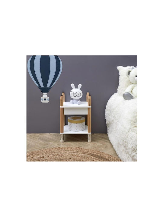 Wooden Kids Bedside Table Beige 34x14x38.5cm
