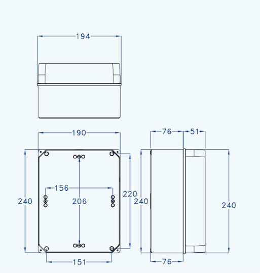 Aca Geros Electrical Box Cover 240x190x120mm with Transparent Cover GR17282