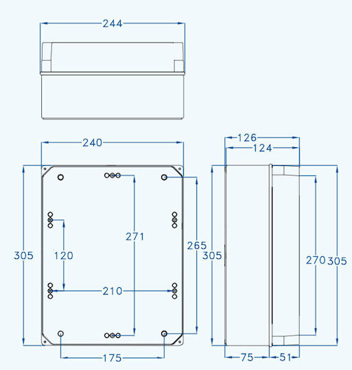 Aca Geros Capacul cutiei electrice 310x240x120mm cu capac transparent GR17284