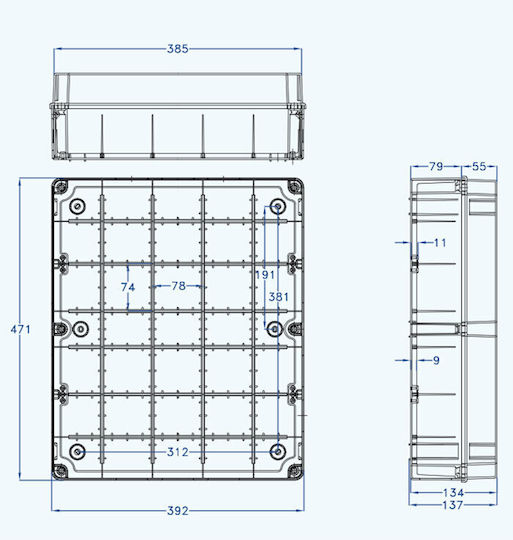 Aca Geros Electrical Box Cover 460x380x120mm with Transparent Cover GR17290