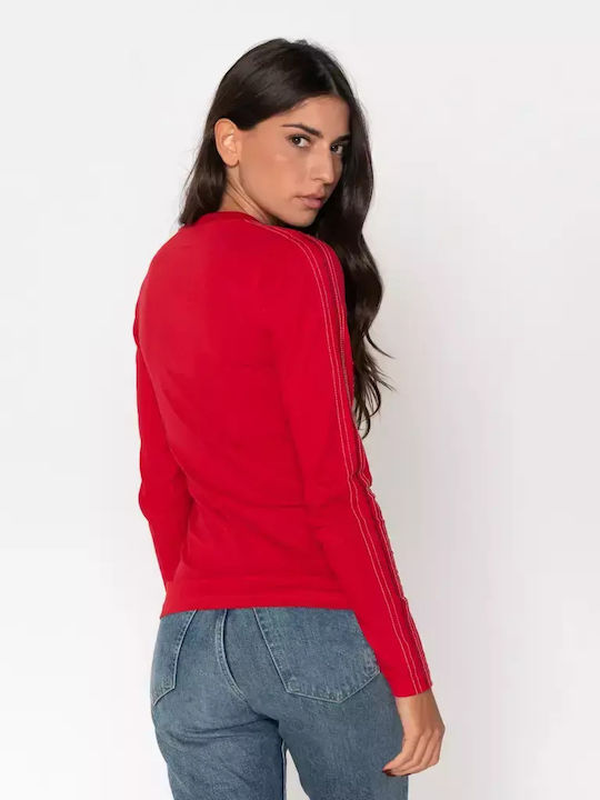 Fila Damen Sportlich Bluse Langärmelig Rot