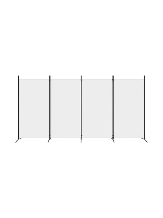 vidaXL Decorativ Paravan Tesatura cu 4 Panouri White 346x180cm
