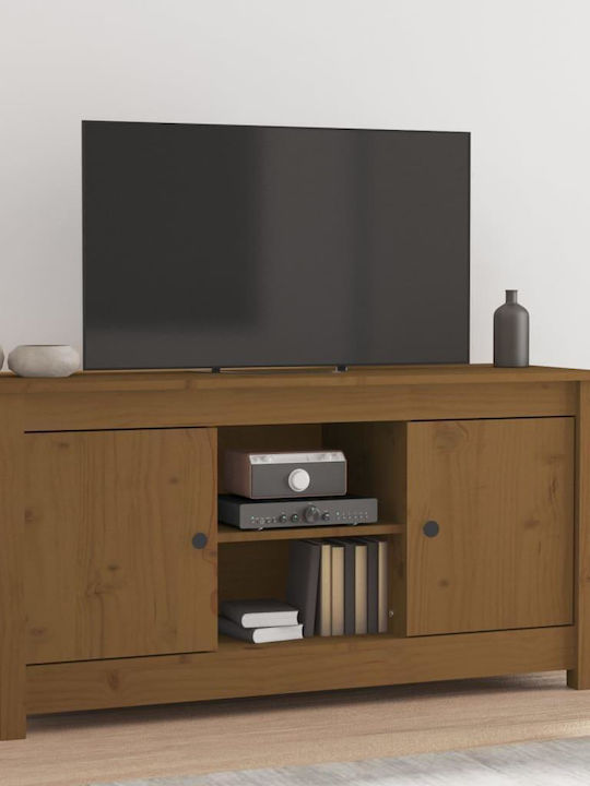 TV Stand from Solid Wood Brown L103xW36.5xH52cm