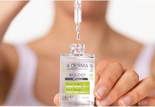 A-Derma Biology Hyalu Organic 3in1 Ενυδατικό Serum Προσώπου με Υαλουρονικό Οξύ για Αναζωογόνηση 30ml