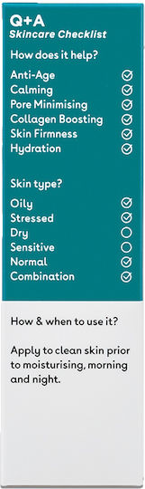 Q+A Natural Skincare Zinc PCA Anti-aging Serum Face with Collagen 30ml