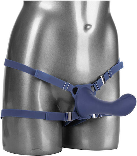 Calexotics Her Royal Harness Me2 Thumper Strap On with Rechargeable Vibe Harness με Dildo 17cm και Δόνηση σε Γκρι Χρώμα