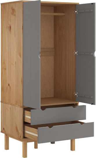 Doppeltür Kleiderschrank Natural / Grey 76.5x53x172cm