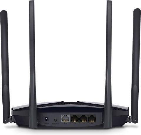 Mercusys MR80X v2 Drahtlos Router Wi-Fi 6 mit 3 Anschlüssen Gigabit Ethernet