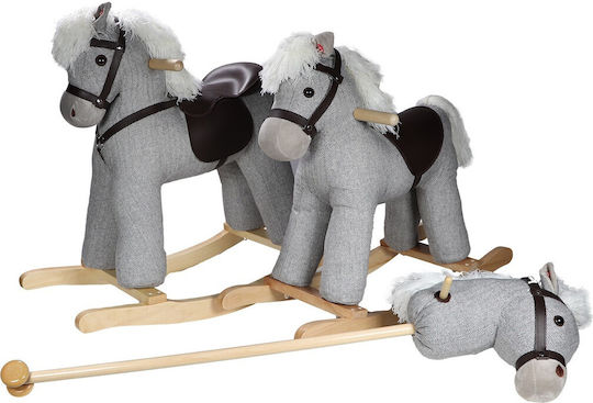 Tryco Wooden Rocking Toy Horse for 3+ months Gray