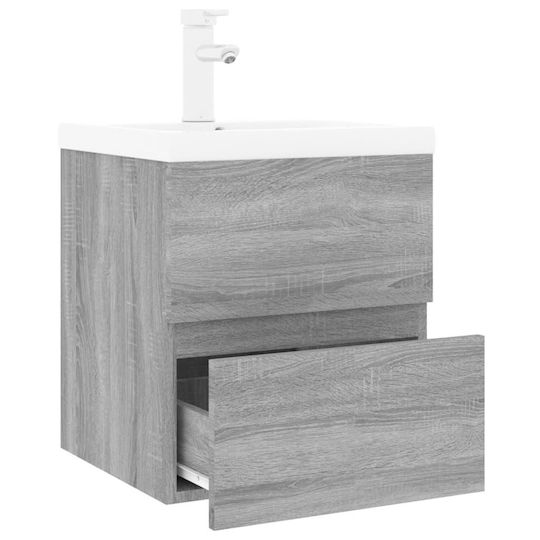 vidaXL Countertop with Sink L41xW38.5xH45cm Grey Sonoma