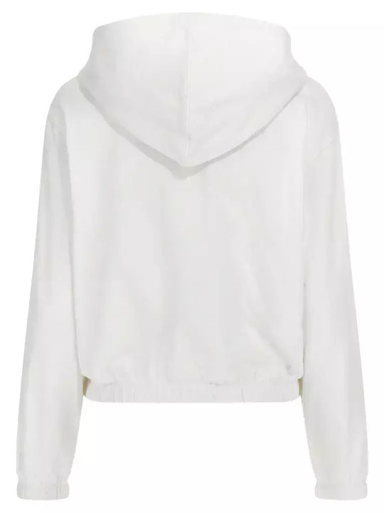 Damen Sweatshirt Kapuzen Weiß
