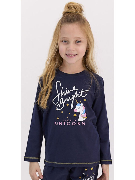 Pajamas for girls Like A Unicorn Blue