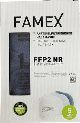 Famex Particle Filtering Half Mask FFP2 NR Mască de protecție FFP2 Midnight Blue 5buc