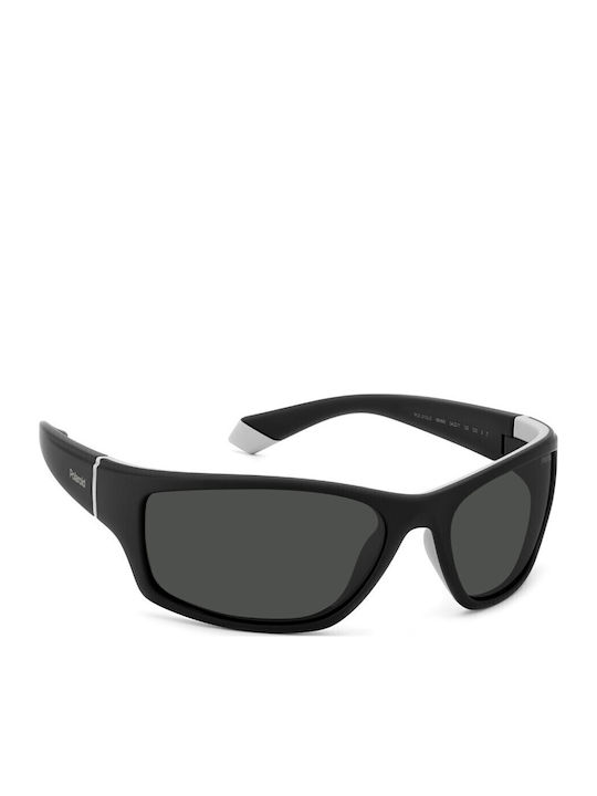 Polaroid Unisex Sunglasses with Black Plastic Frame and Gray Polarized Lens PLD2135/S 08A/M9