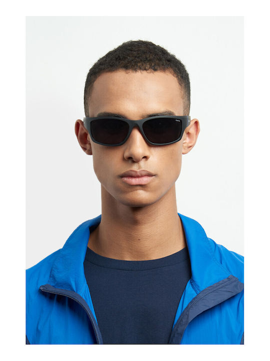 Polaroid Unisex Sunglasses with Black Plastic Frame and Gray Polarized Lens PLD2135/S D51M9