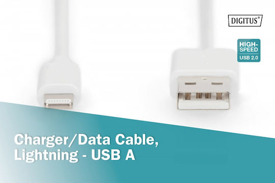 Digitus USB-A zu Lightning Kabel Weiß 2m (DB-600106-020-W)