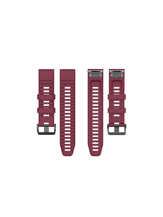 Sonique Stripe Armband Silikon Burgundisch (Fenix 5 / 5 Plus / 6 / 6 Pro / 7 / 7 Pro / 8 (47mm))