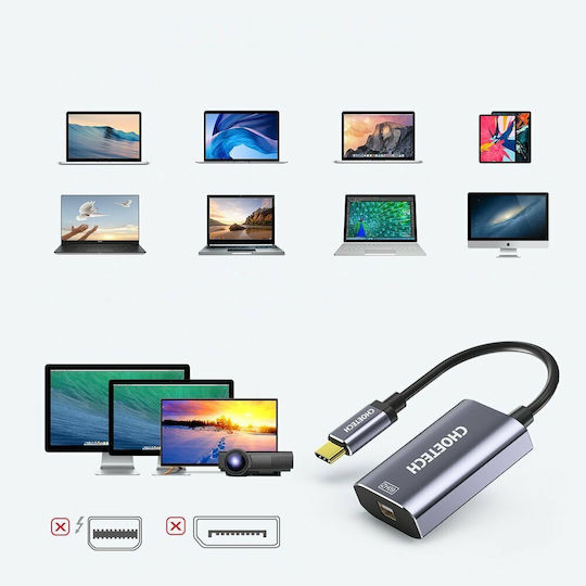 Choetech USB-C Male To Mini DisplayPort Female Converter Gray 1 Piece HUB-M06
