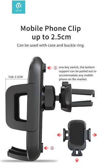 Devia Magic Clip Car Mobile Mount with Adjustable Hooks Black