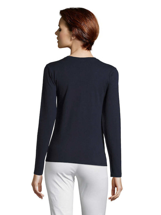 Sol's Imperial LSL Women's Long Sleeve Promotional T-Shirt Navy Blue 02075-319