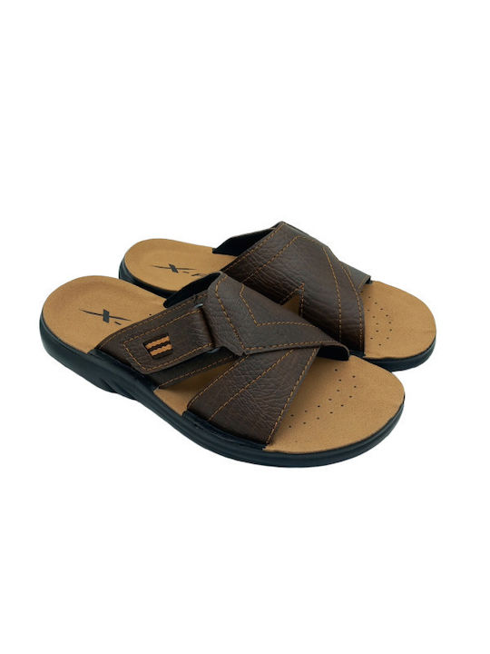 B Leder Herrensandalen in Braun Farbe