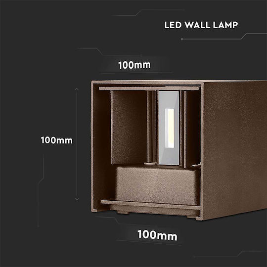 V-TAC Wandmontiertes Außen-Spotlight LED IP65 11W mit Warmweiß Licht Doppelstrahl 10x10x10εκ.
