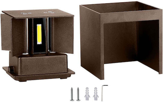 V-TAC Wandmontiertes Außen-Spotlight LED IP65 11W mit Warmweiß Licht Doppelstrahl 10x10x10εκ.
