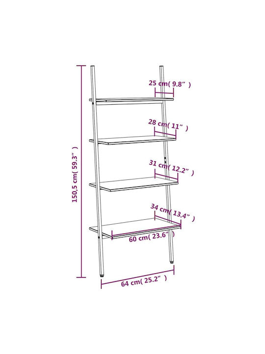 Bibliothek Braun 64x34x150.5cm