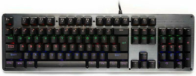 Zeroground KB-2950G Simeto V2.0 Tastatură Mecanică de Gaming cu Albastru personalizat întrerupătoare și iluminare RGB Argint