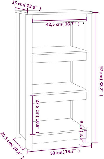 Bibliothek Grau 50x35x97cm